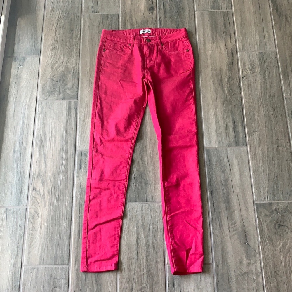 Salvaje denim hot pink super stretch skinny jeans